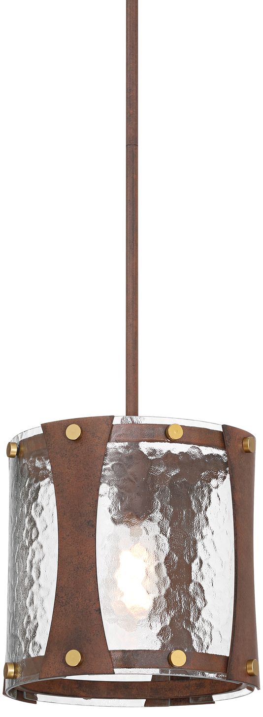 Image 3 Fable 10 1/4" Wide Rust Brown and Antique Brass Mini Pendant Light