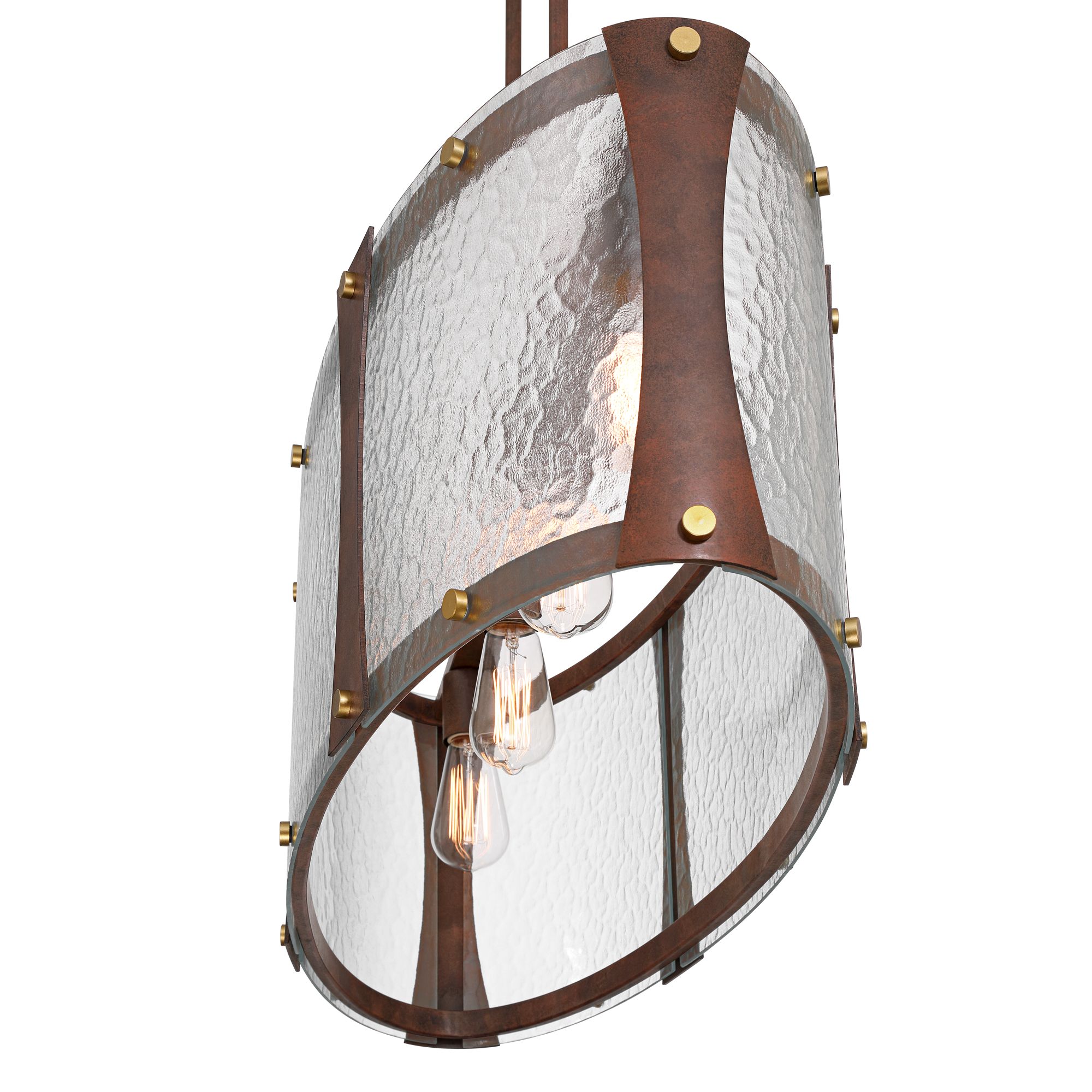 Image 5 Fable 36" Wide Rust Brown and Antique Brass 4-Light Chandelier more views