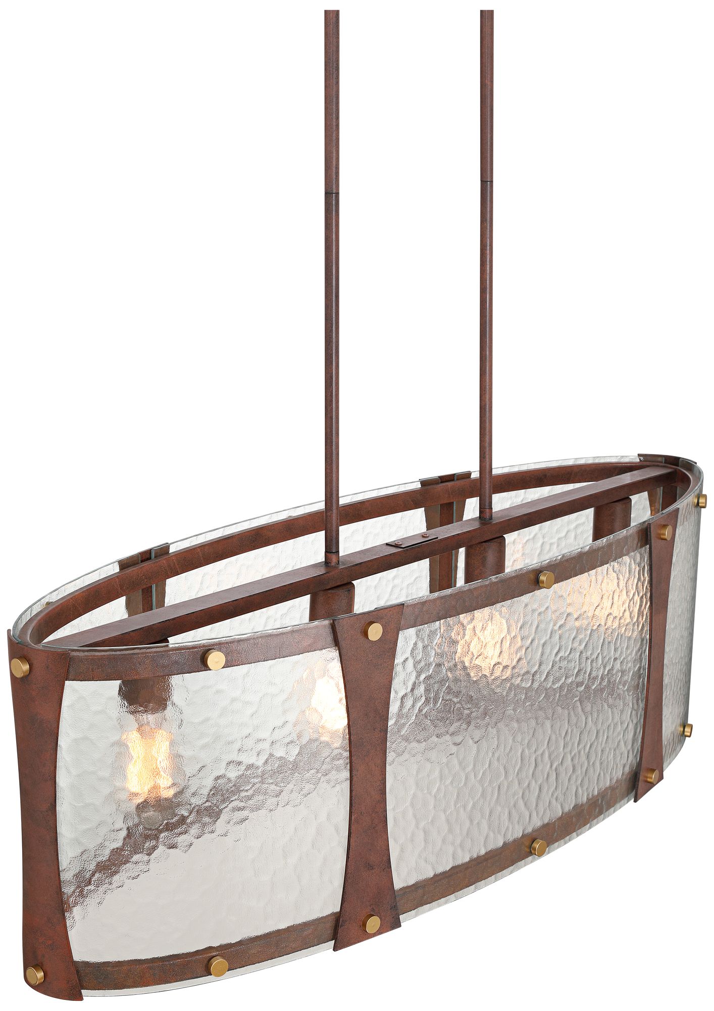 Watch A Video About the Fable Rust Brown and Antique Brass 4 Light Chandelier