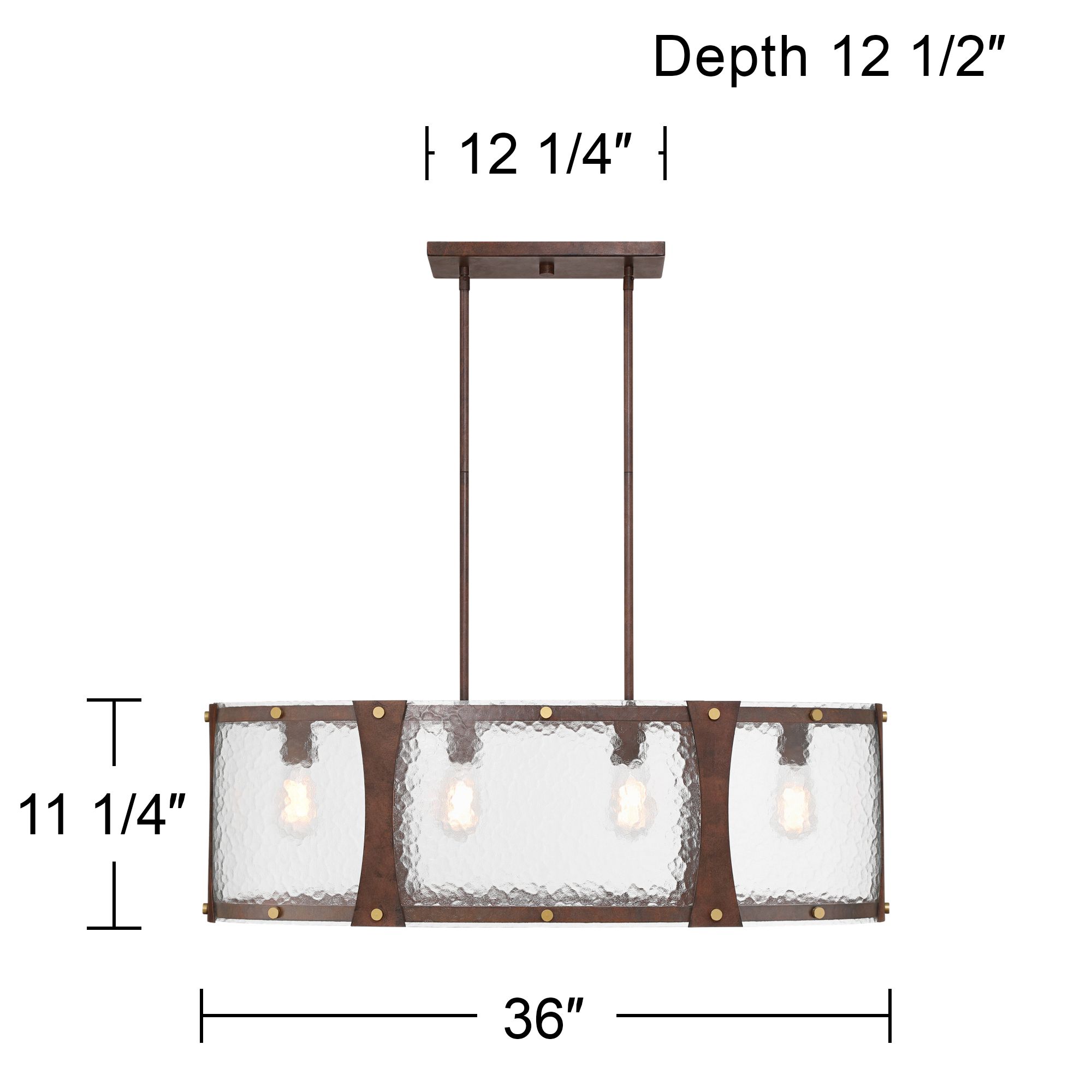 Watch A Video About the Fable Rust Brown and Antique Brass 4 Light Chandelier