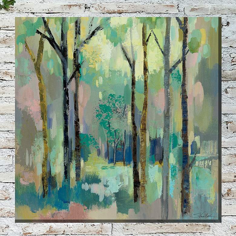 Image 1 Fabled Forest 24" Square Outdoor Canvas Wall Art