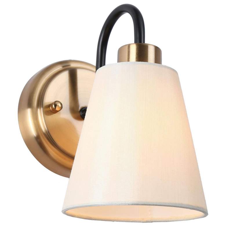 Image 1 Fablic 1-Light 5" Wide Black and Gold Bath Light