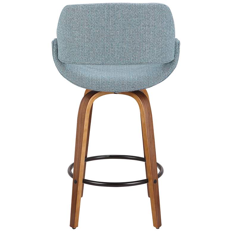 Image 5 Fabrico Counter Stool in Walnut and Blue Noise Fabric by LumiSource Pair more views