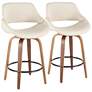 Thumbnail1 of Fabrico Counter Stool in Walnut and Cream Fabric by LumiSource Pair