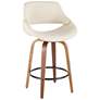 Thumbnail2 of Fabrico Counter Stool in Walnut and Cream Fabric by LumiSource Pair more views