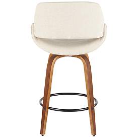 Image5 of Fabrico Counter Stool in Walnut and Cream Fabric by LumiSource Pair more views