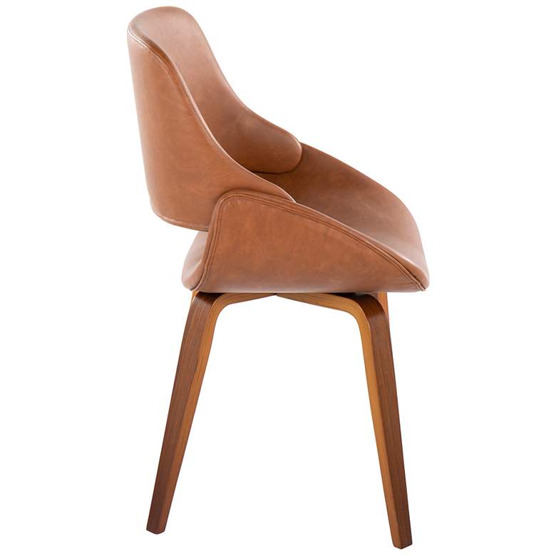 Image 3 Fabrico Dining/Accent Chair in Walnut and Camel PU by LumiSource Pair more views