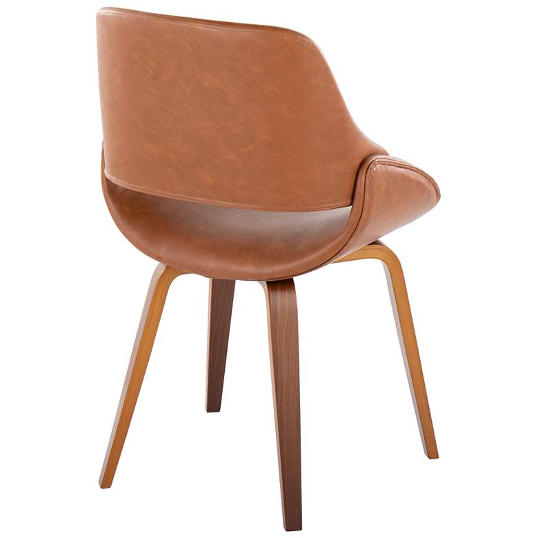Image 4 Fabrico Dining/Accent Chair in Walnut and Camel PU by LumiSource Pair more views