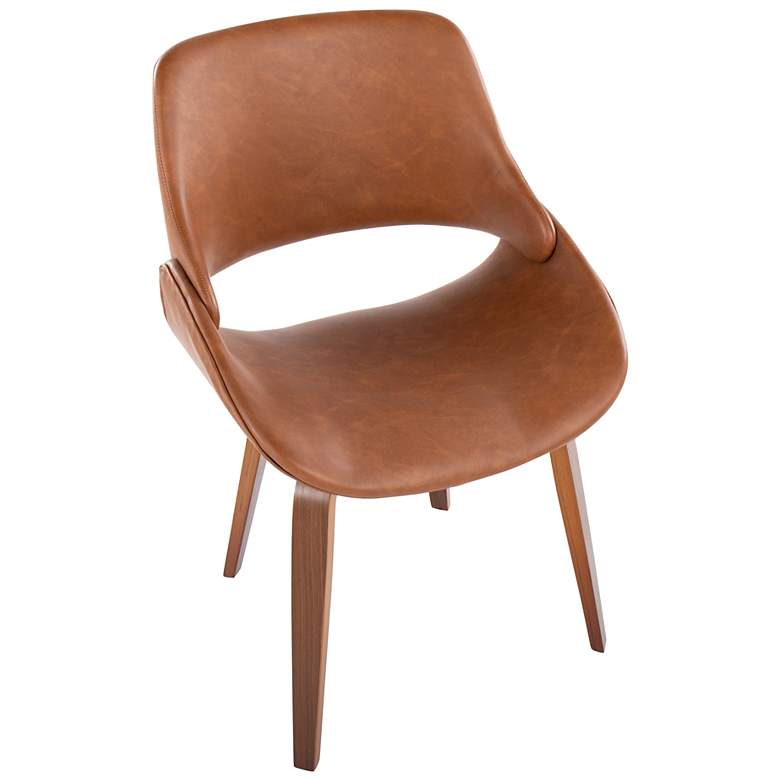 Image 7 Fabrico Dining/Accent Chair in Walnut and Camel PU by LumiSource Pair more views