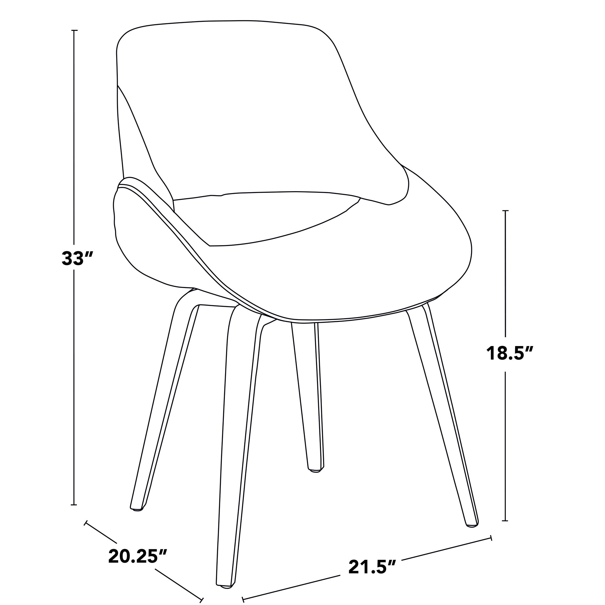 Fabrico Dining/Accent Chair Walnut Cream Noise Fabric by LumiSource Pair