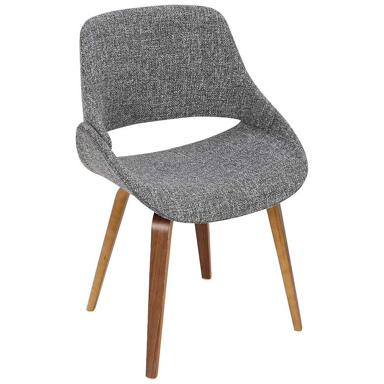 Image 6 Fabrico Dining/Accent Chair Walnut Grey Noise Fabric by LumiSource Pair more views