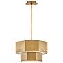 1_Facet 16 1/2" Wide Heritage Brass Hexagon Pendant Light