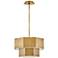 Facet 16 1/2" Wide Heritage Brass Hexagon Pendant Light