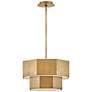 4_Facet 16 1/2" Wide Heritage Brass Hexagon Pendant Light more views