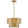 5_Facet 16 1/2" Wide Heritage Brass Hexagon Pendant Light more views