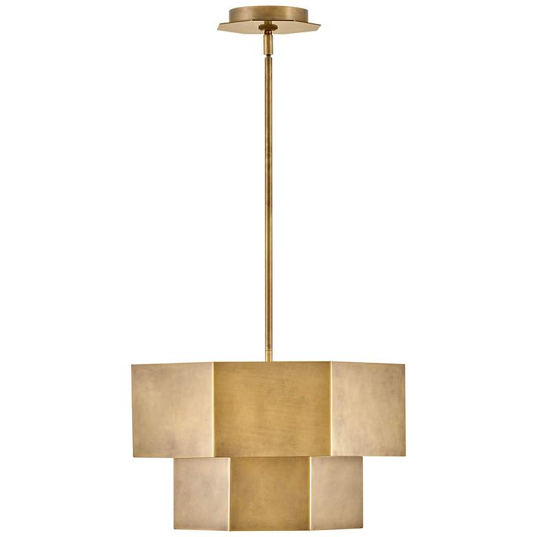 Image 6 Facet 16 1/2" Wide Heritage Brass Hexagon Pendant Light more views