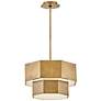 7_Facet 16 1/2" Wide Heritage Brass Hexagon Pendant Light more views