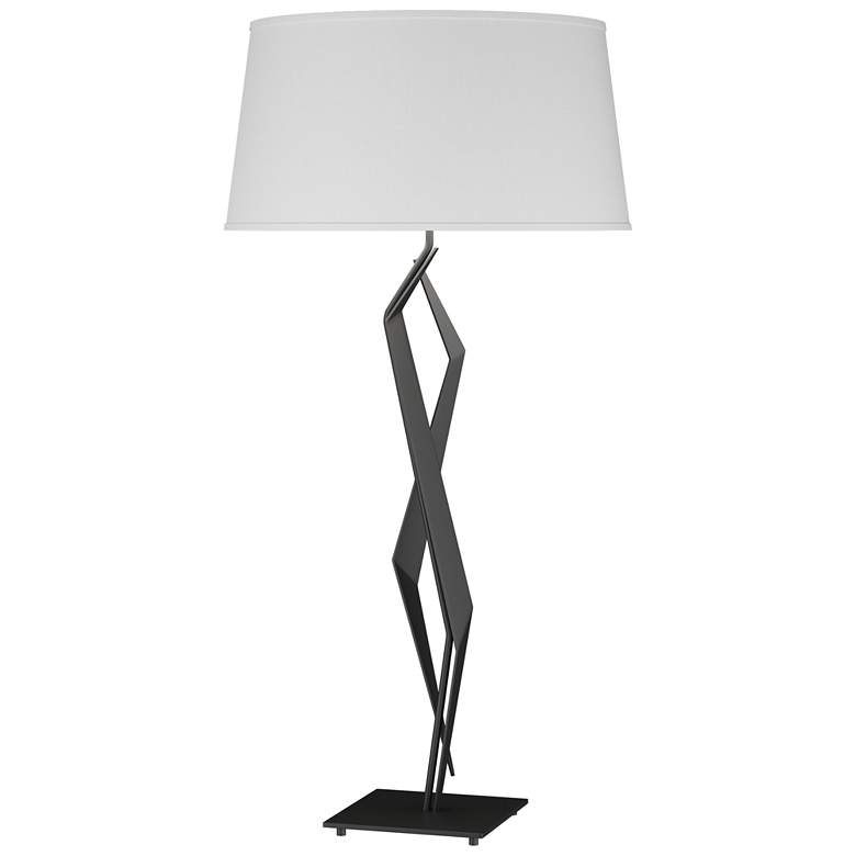 Image 1 Facet 33.7 inch High Black Table Lamp With Natural Anna Shade