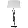 Facet 33.7" High Black Table Lamp With Natural Anna Shade