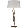 Facet 33.7" High Bronze Table Lamp With Flax Shade