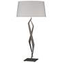 Facet 33.7" High Dark Smoke Table Lamp With Flax Shade