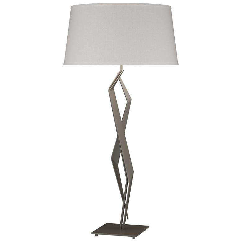 Image 1 Facet 33.7" High Dark Smoke Table Lamp With Flax Shade