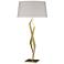 Facet 33.7" High Modern Brass Table Lamp With Flax Shade