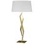 Facet 33.7" High Modern Brass Table Lamp With Natural Anna Shade