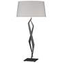 Facet 33.7" High Natural Iron Table Lamp With Flax Shade