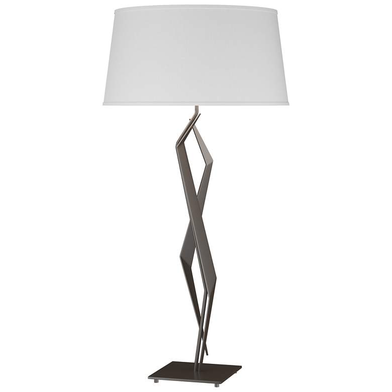Image 1 Facet 33.7 inch High Oil Rubbed Bronze Table Lamp With Natural Anna Shade