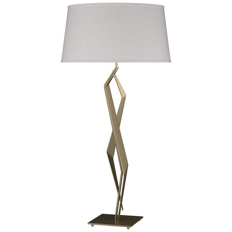 Image 1 Facet 33.7 inch High Soft Gold Table Lamp With Flax Shade