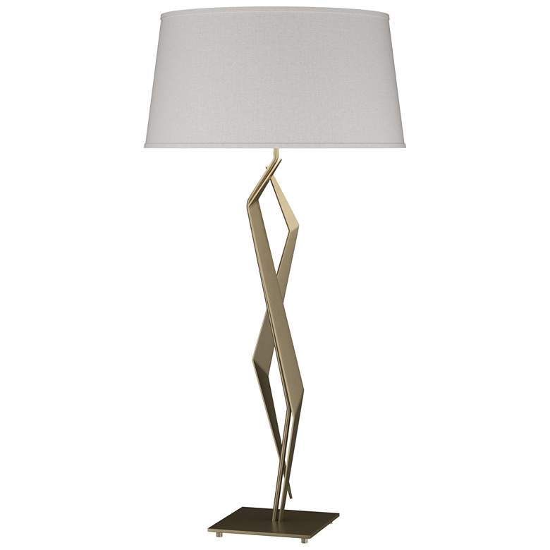 Image 1 Facet 33.7" High Soft Gold Table Lamp With Flax Shade