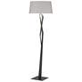 Facet 65.9" High Black Floor Lamp With Flax Shade