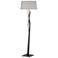 Facet 65.9" High Black Floor Lamp With Flax Shade