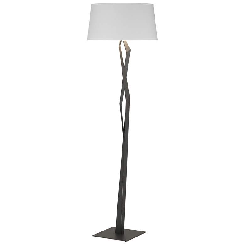 Image 1 Facet 65.9" High Black Floor Lamp With Natural Anna Shade