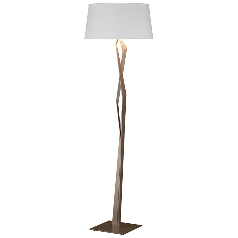Image 1 Facet 65.9 inch High Bronze Floor Lamp With Natural Anna Shade