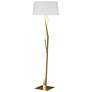 Facet 65.9" High Modern Brass Floor Lamp With Natural Anna Shade
