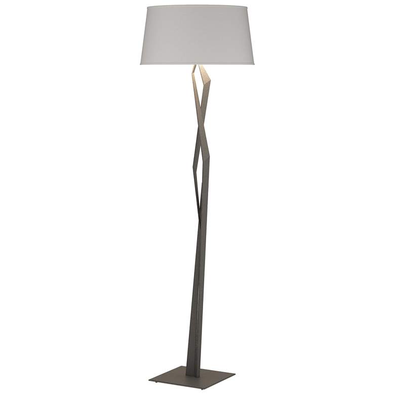Image 1 Facet 65.9" High Natural Iron Floor Lamp With Flax Shade