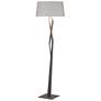 Facet 65.9" High Natural Iron Floor Lamp With Flax Shade