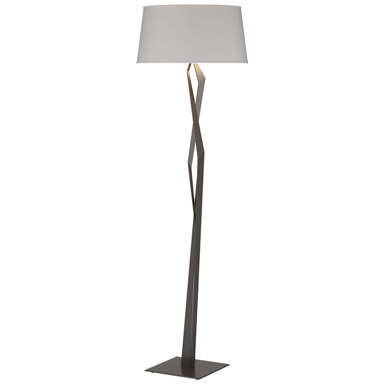 Image 1 Facet 65.9 inch High Oil Rubbed Bronze Floor Lamp With Flax Shade