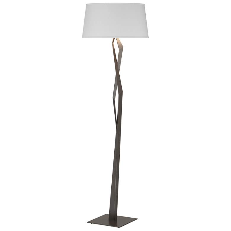 Image 1 Facet 65.9 inch High Oil Rubbed Bronze Floor Lamp With Natural Anna Shade