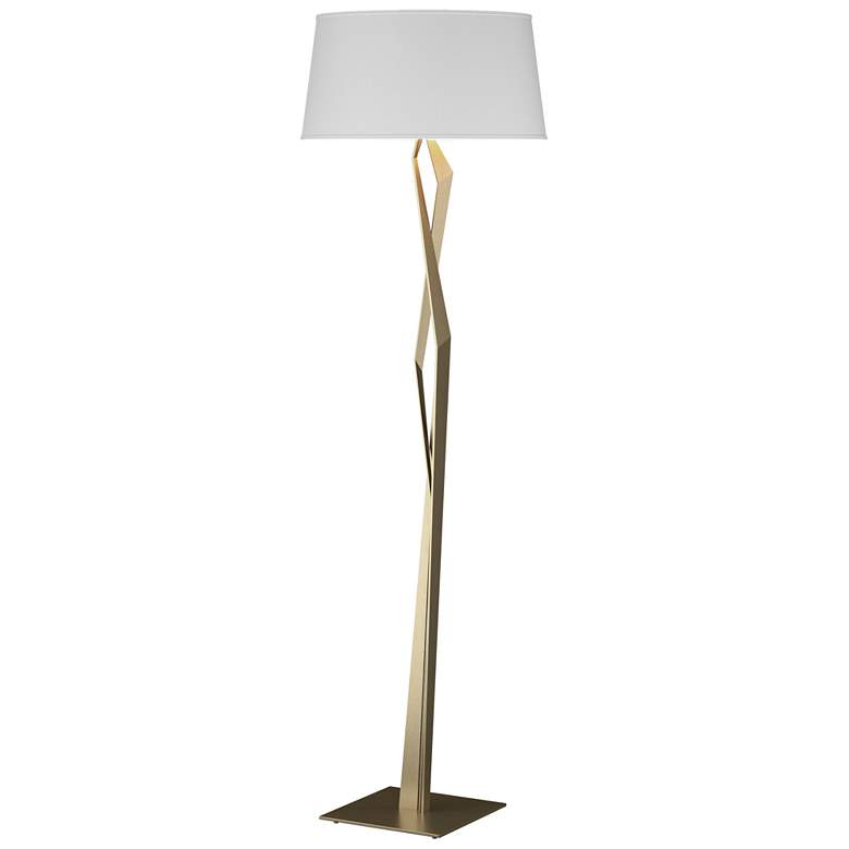 Image 1 Facet 65.9 inch High Soft Gold Floor Lamp With Natural Anna Shade