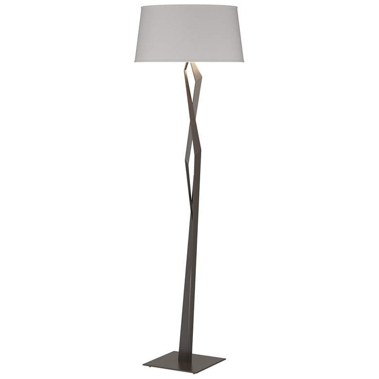 Image 1 Facet 66" High Flax Shade Oil Rubbed Bronze Modern Floor Lamp