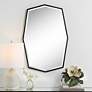 Thumbnail1 of Facet Satin Black 24" x 35 1/2" Octagonal Wall Mirror