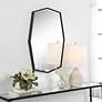 Thumbnail3 of Facet Satin Black 24" x 35 1/2" Octagonal Wall Mirror more views