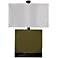 Faceted Olive Green and Black Modern Table Lamp
