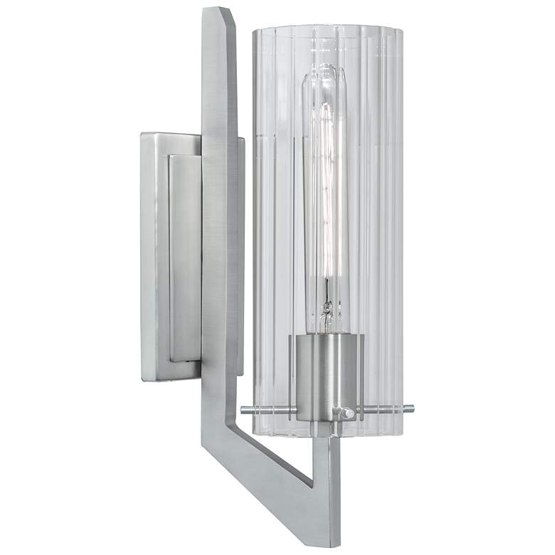 Image 1 Faceted Sconce Vanity Light - Brushed Nickel