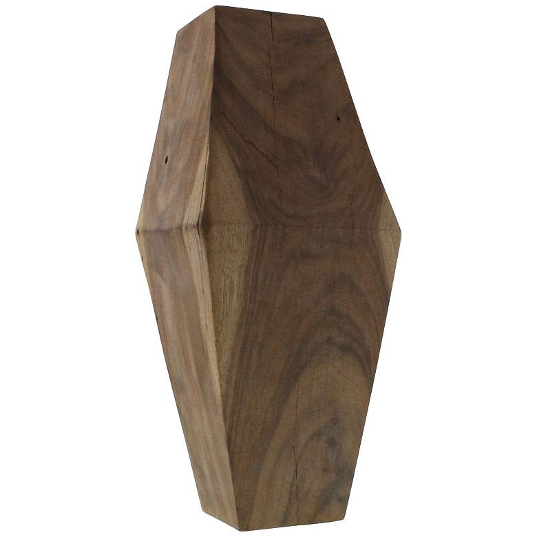 Image 1 Faceted Wood Object 15 inch High Decorative Sculpture