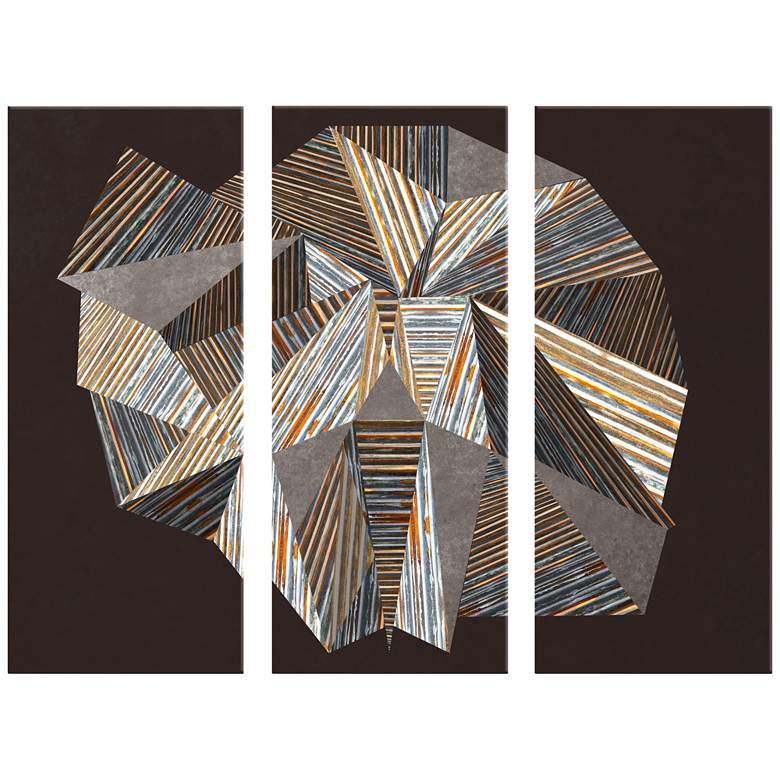 Image 1 Facets Giclee Triptych 17 1/2 inchx42 inch Set of 3 Wall Art