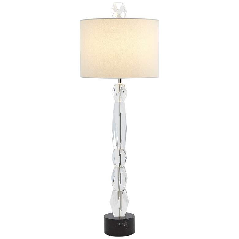 Image 1 Facette Modern Crystal Tall Table Lamp with Black Marble Base